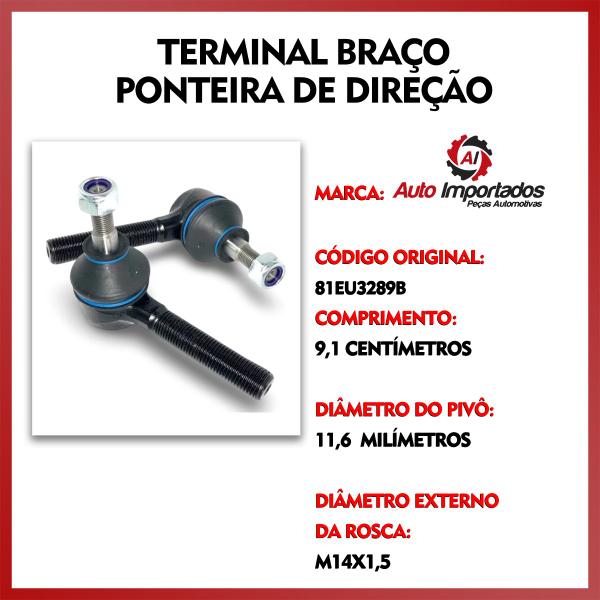 Imagem de Par Barra Braço Articulação Axial + Terminal Direção Ponteira Ford Corcel 1969 1970 1971 1972 1973 1974 1975 1976 1977