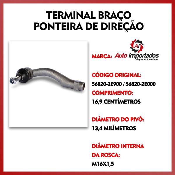 Imagem de Par Barra Braço Axial + Terminal Direção Hyundai Tucson 2005 2006 2007 2008 2009 2010 2011 2012 2013 2014 2015 2016 2017