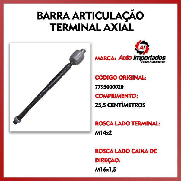 Imagem de Par Barra Terminal Articulação Direção Axial Fiat Uno 2011 2012 2013 2014 2015 2016 2017