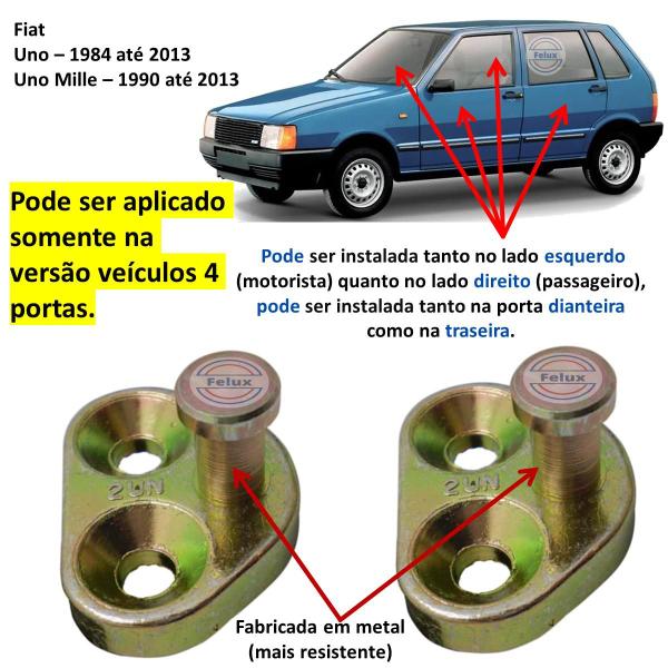 Imagem de Par Batentes da porta Uno Quadrado 84-13 Dir/Esq Pino de Aço