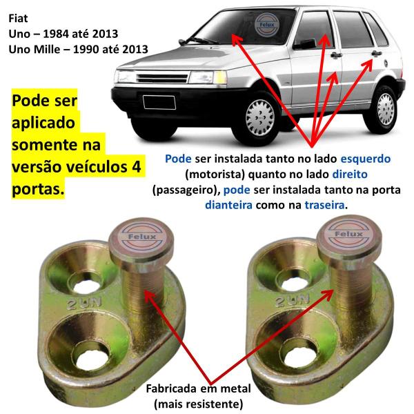 Imagem de Par Batentes de porta Fiat Uno Mille 90-13  Pino de Aço