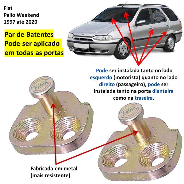 Imagem de Par Batentes porta Palio Wekeend 97-20 dir/esq Pino de Aço