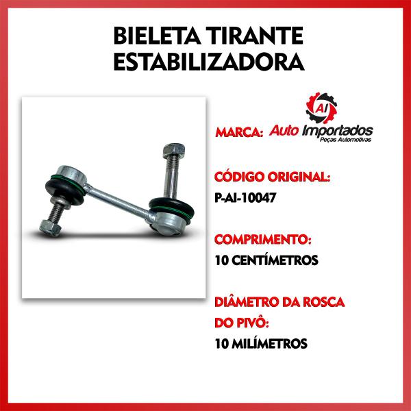 Imagem de Par Bieleta Barra Tirante Estabilizadora Amortecedor Traseiro Caoa Chery Cielo Hatch 2010 2011 2012