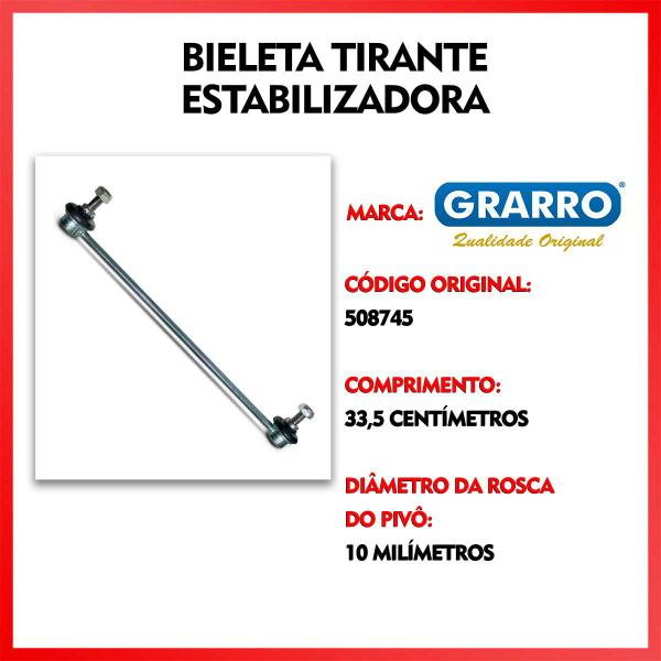 Imagem de Par Bieleta Barra Tirante Estabilizadora Suspensão Dianteira Citroen C3 Picasso 2011 2012 2013 2014 2015 2016