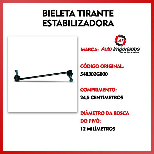 Imagem de Par Bieleta Barra Tirante Estabilizadora Suspensão Dianteira Kia Carens 2008 2009 2010 2011 2012 2013