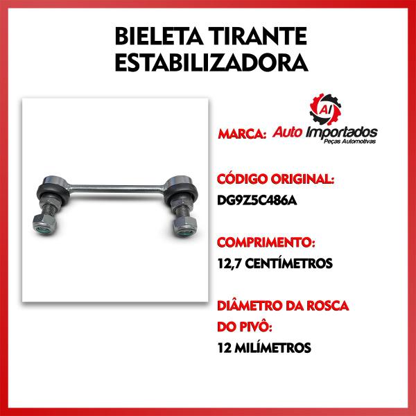 Imagem de Par Bieleta Barra Tirante Estabilizadora Suspensão Traseira Ford Fusion Titanium 2013 2014 2015 2016 2017 2018 2019