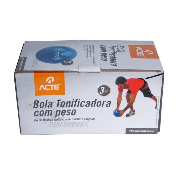 Imagem de Par Bolas Tonificadoras 3kg PVC Areia T57 Azul Acte