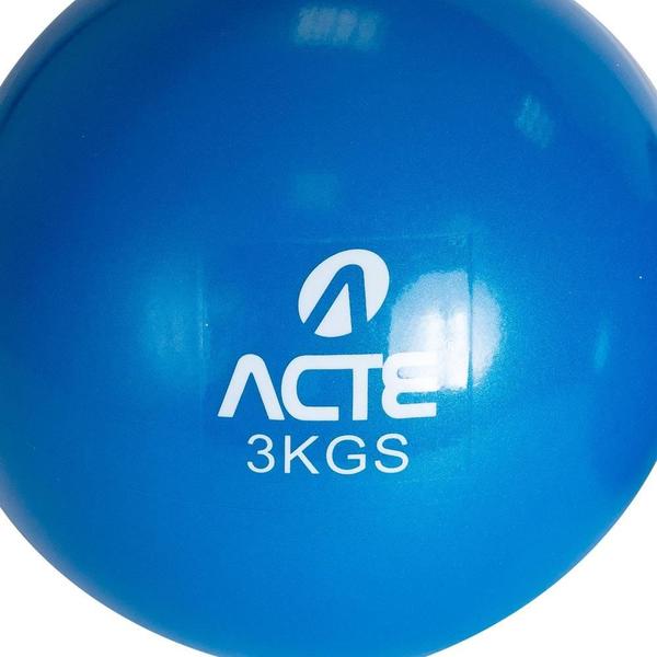 Imagem de Par Bolas Tonificadoras 3kg PVC Areia T57 Azul Acte