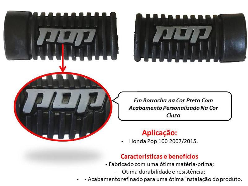 Imagem de Par Borracha De Estribo Personalizada Cinza Pop 100 Até 2015