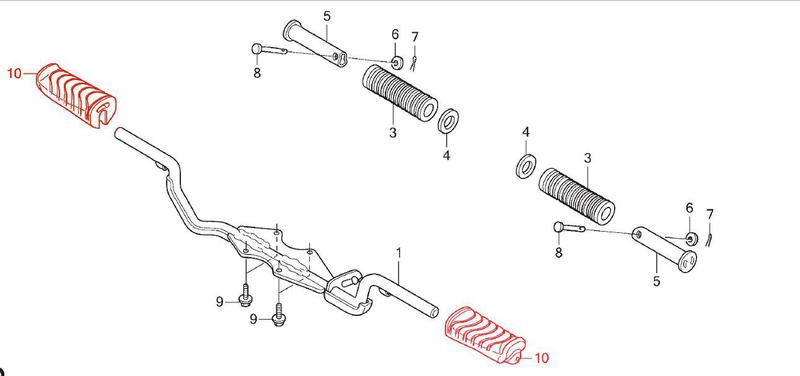 Imagem de Par Borracha Do Estribo Pedal Apoio Dianteiro Honda Biz 110 Biz 125 Pop 100 11/21