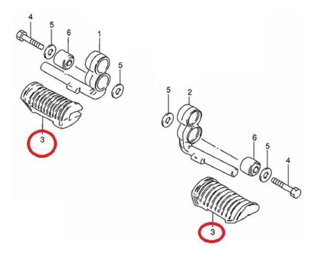 Imagem de Par Borracha Pedaleira Estribo Dianteiro Suzuki Intruder 125