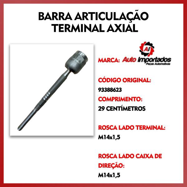 Imagem de Par Braço Barra Articulação Terminal Direção Axial Dianteira Chevrolet Meriva 2002 2003 2004