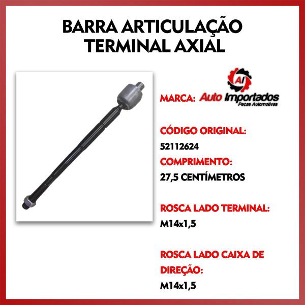 Imagem de Par Braço Barra Terminal Articulação Direção Axial Dianteira Chevrolet Joy Plus 2020 2021