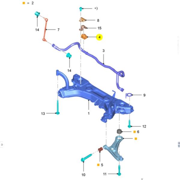 Imagem de Par bucha barra estabilizadora dianteira ford ka 2017 2018 e ecosport 2013 2014 2015 2016 2017 2018 - original (cn155484aa)