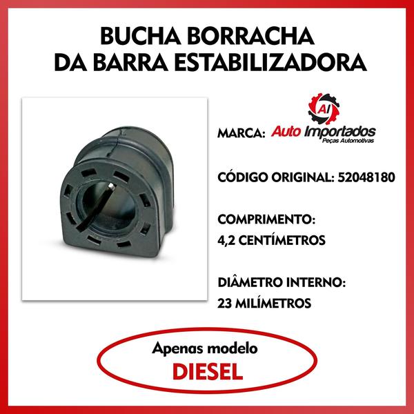 Imagem de Par Bucha Estabilizadora Dianteira Toro Diesel 2016 A 2020