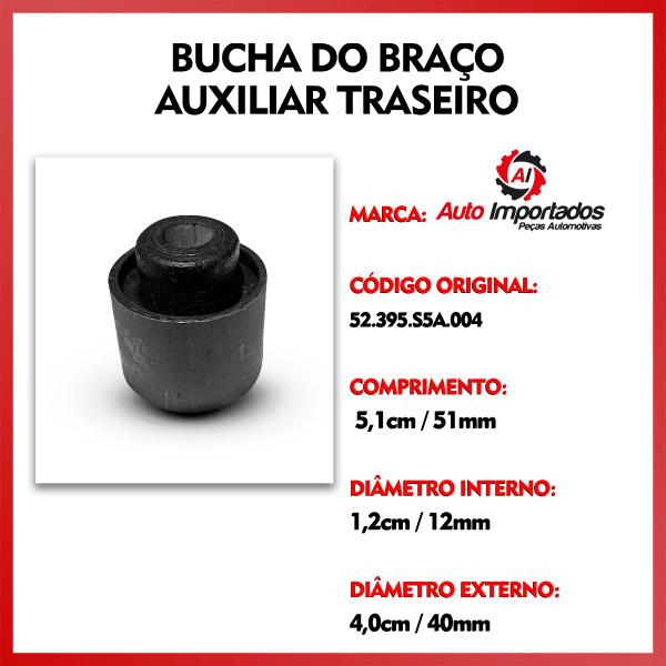 Imagem de Par Buchas Lado Roda Braço Auxiliar Superior Traseiro Honda CRV 2007 2008 2009 2010 2011 2012 2013 2014 2015 2016