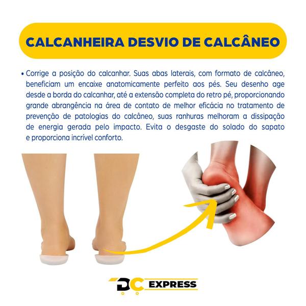 Imagem de Par Calcanheira Silicone Desvio De Calcâneo Pronada Supinada