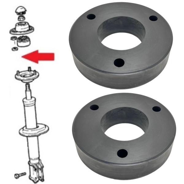 Imagem de Par calço coxim lift elevar levantar mola suspensão dianteira uno elba fiorino prêmio g1 1984 a 2013