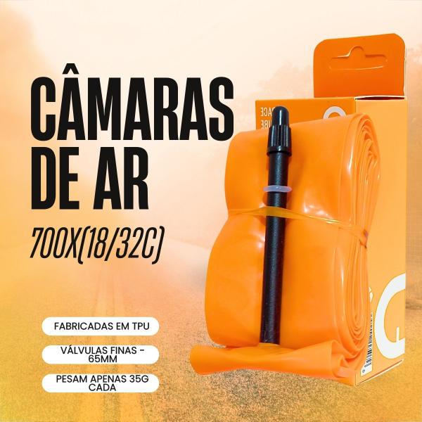 Imagem de Par Camara De Ar Tpu 700x18/32c Fv 65mm Bico Fino Tpu Speed