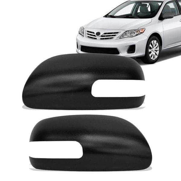 Imagem de Par Capa Retrovisor Toyota Corolla 2012 13 com seta Preto