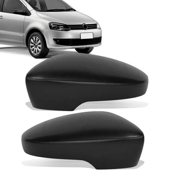 Imagem de Par Capa Retrovisor VW Fox 2010 11 12 13 14 com seta Preto