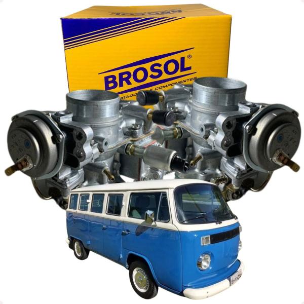 Imagem de Par Carburadores Novos Originais Brosol Kombi 1600 Gasolina