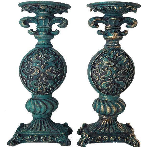 Imagem de Par Castiçal Flor Lis Grande Pedestal Decoração Vela