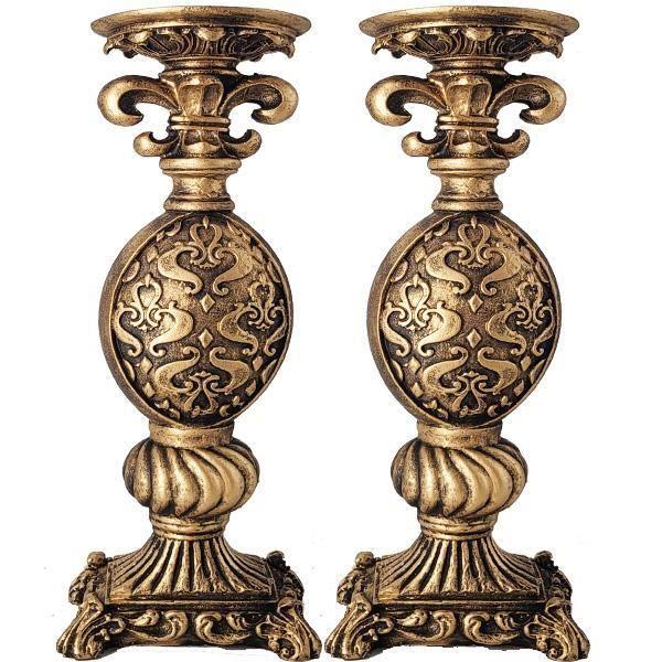 Imagem de Par Castiçal Flor Lis Pedestal Decoração Vela Grande 22320