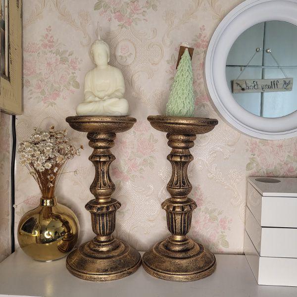 Imagem de Par Castiçal Ornamental de 22cm Pedestal 22004