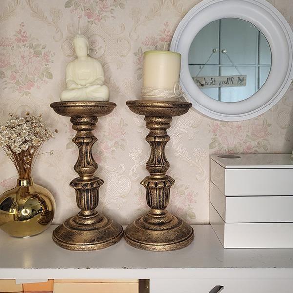 Par Castiçal Ornamental De 22Cm Tridimensional 22004 - Ello Imagem de Par Castiçal Ornamental De 22Cm Tridimensional 22004