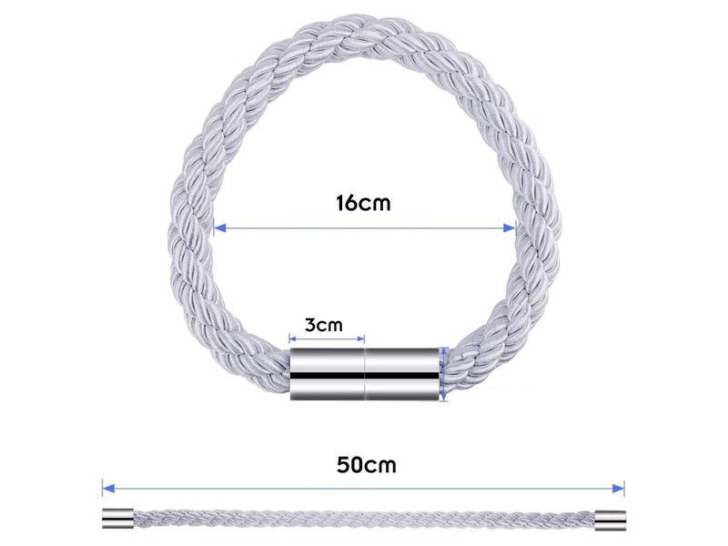 Imagem de Par com 2 Peças Abraçadeira Cordão Magnético Luxo Para Cortina