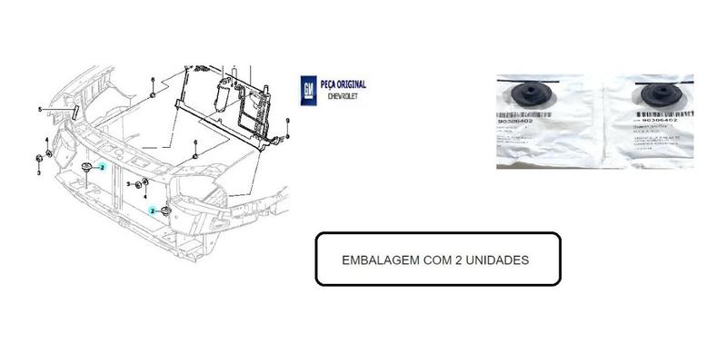 Imagem de Par Coxim Do Condensador Corsa Gsi/pick Up Corsa/corsa Wagon