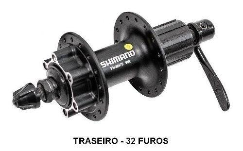 Imagem de Par cubo shimano deore m475 32 furos p/ rotor 6 parafusos c/blocagem - 8v / 9v / 10v / 11v