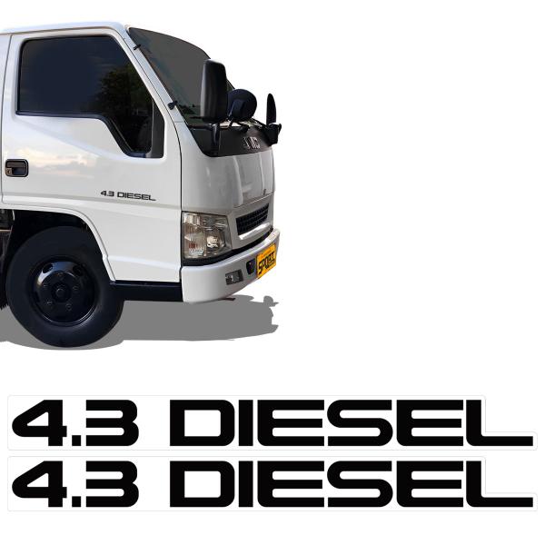 Imagem de Par De Adesivo 4.3 Diesel Da Porta Caminhão Gmc 7 Ton 1996/