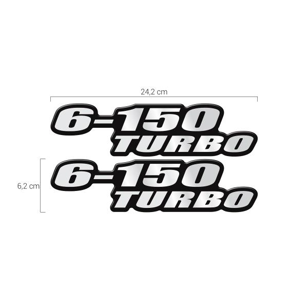 Imagem de Par de Adesivo Emblema 6-150 Turbo Resinado Caminhão GMC