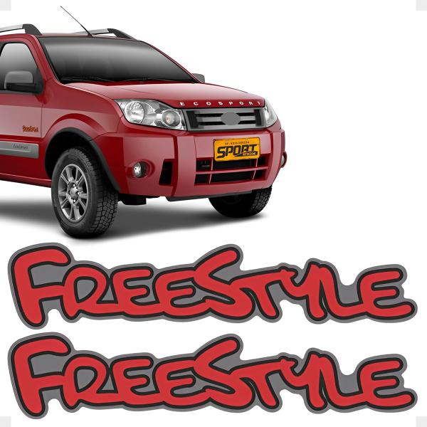 Imagem de Par De Adesivo Vermelho Compatível Com Ecosport Freestyle 