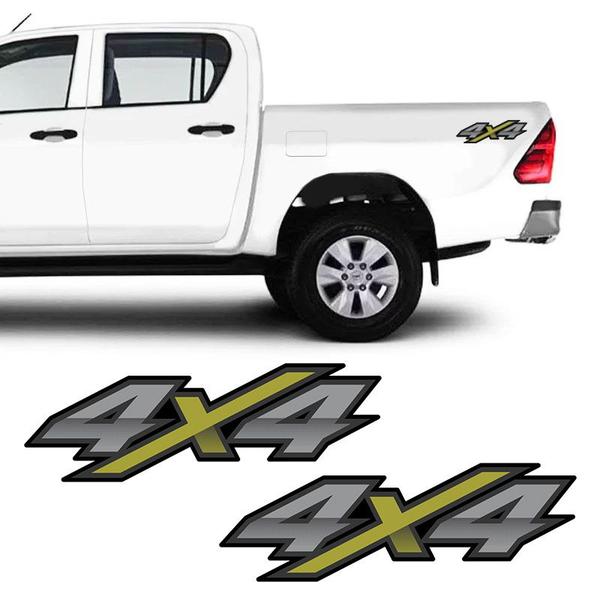 Imagem de Par De Adesivos 4x4 Hilux Flex 2016 2017 2018 Emblema Verde