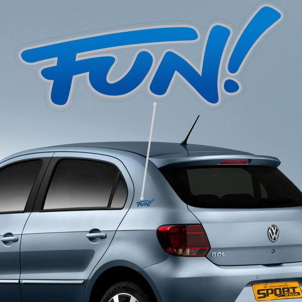 Imagem de Par De Adesivos Fun! Gol G6 2015 Emblema Lateral Coluna Vw