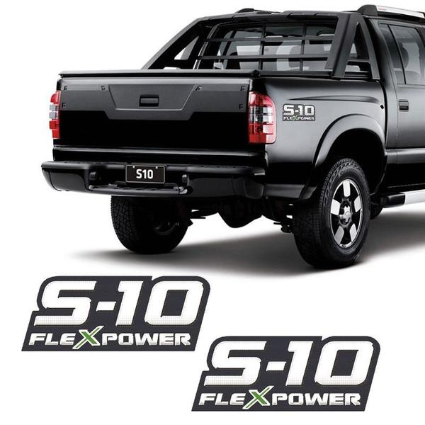 Imagem de Par De Adesivos S10 Flex Power 2009 2010 2011 Emblema Verde