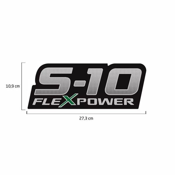 Imagem de Par De Adesivos S10 Flex Power 2009 2010 2011 Emblema Verde