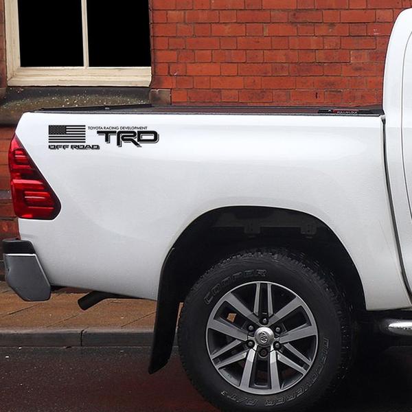 Imagem de Par De Adesivos Trd Off Road EUA Hilux Emblema Lateral Preto