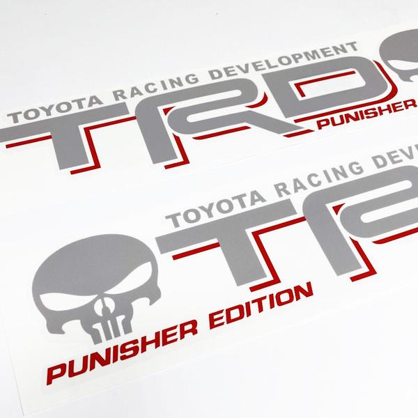 Imagem de Par De Adesivos Trd Punisher Edition Hilux Lateral Cinza