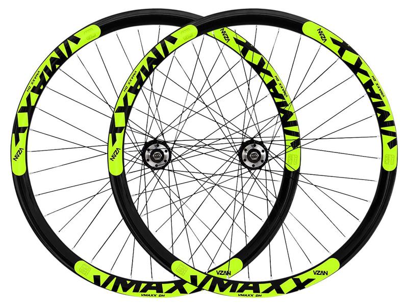 Imagem de Par de Aro 26 MTB Para Disco Vzan Vmaxx LT 36 Furos Preto Amarelo