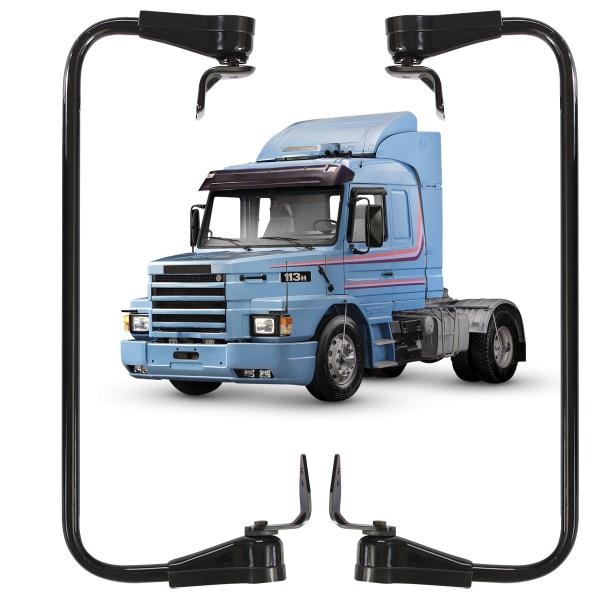 Imagem de Par de Braço Espelho Retrovisor Externo Caminhão Scania Bicudo T/R 112 113 142 143