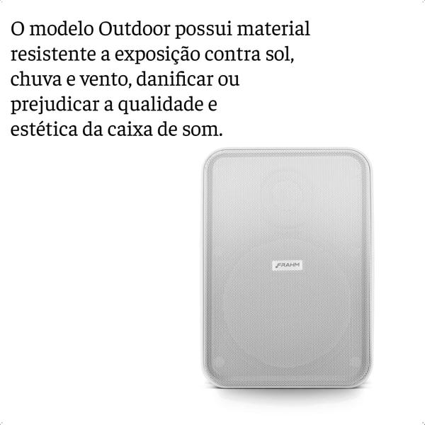 Imagem de Par de Caixas de Som Outdoor Acústica Frahm Passiva 120W RMS 8 Ohms 5 Pol. HS Branca - 31804