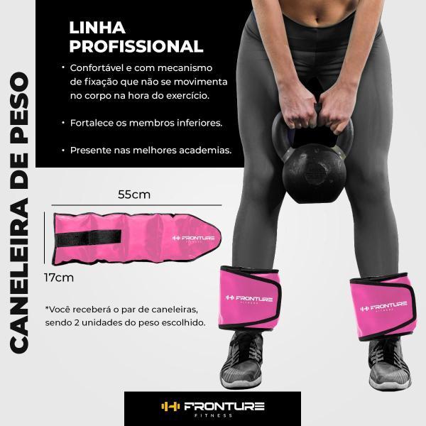 Imagem de Par de Caneleira Peso 4Kg ROSA Treino pernas Treinar em Casa Academia Tornozeleira Fitness Funcional