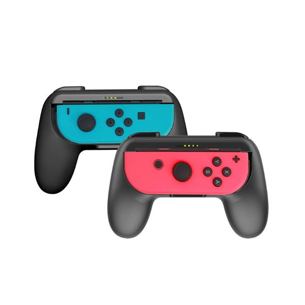 Imagem de Par de Case Suporte Grip De Mão Resistente Proteção Para Controle Joy-con Nintendo Switch - Preto