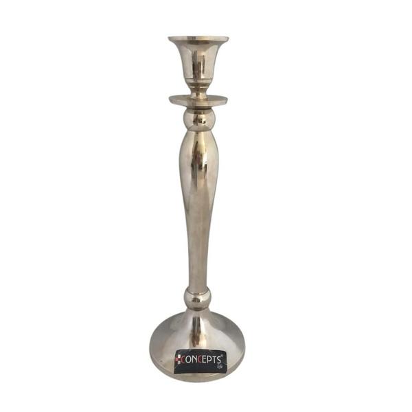 Imagem de Par De Castiçal/Candelabro 30cm - Inox Para 1 Vela - SALDÃO.