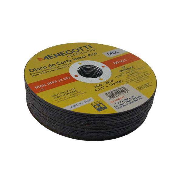 Imagem de Par de Discos De Corte Fino Menegotti Inox 4.5"x1.2mm 115mm