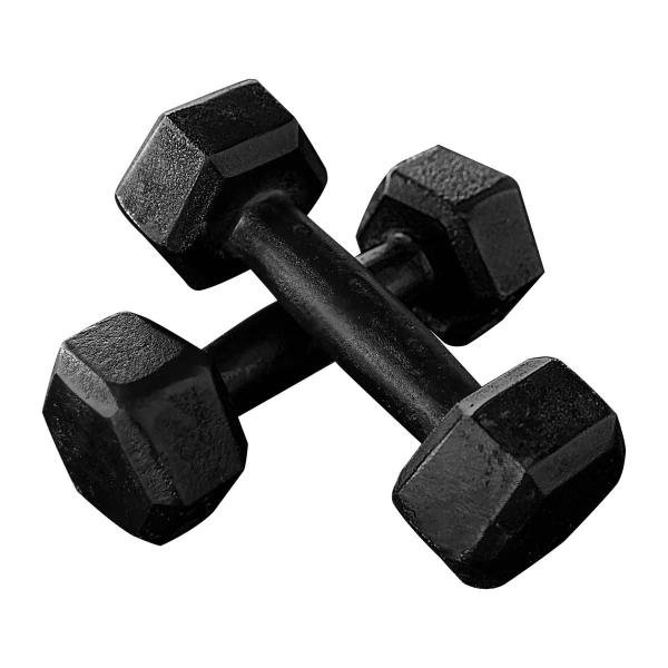 Par de Dumbbell Halter Sextavado Pintado - 1kg - Consport - Natural Fitness Imagem de Par de Dumbbell Halter Sextavado Pintado - 1kg - Consport